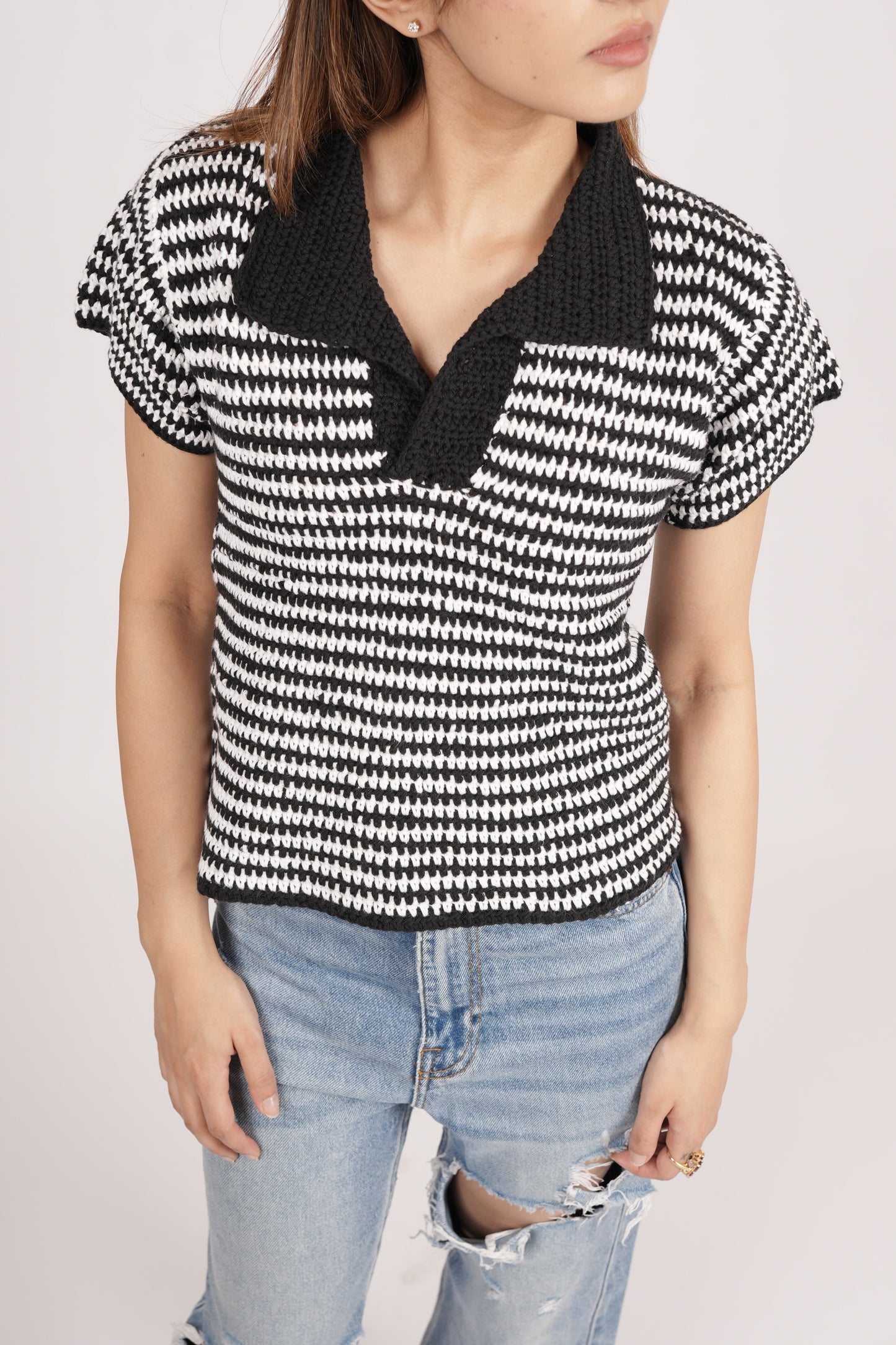 Stripes Polo Top