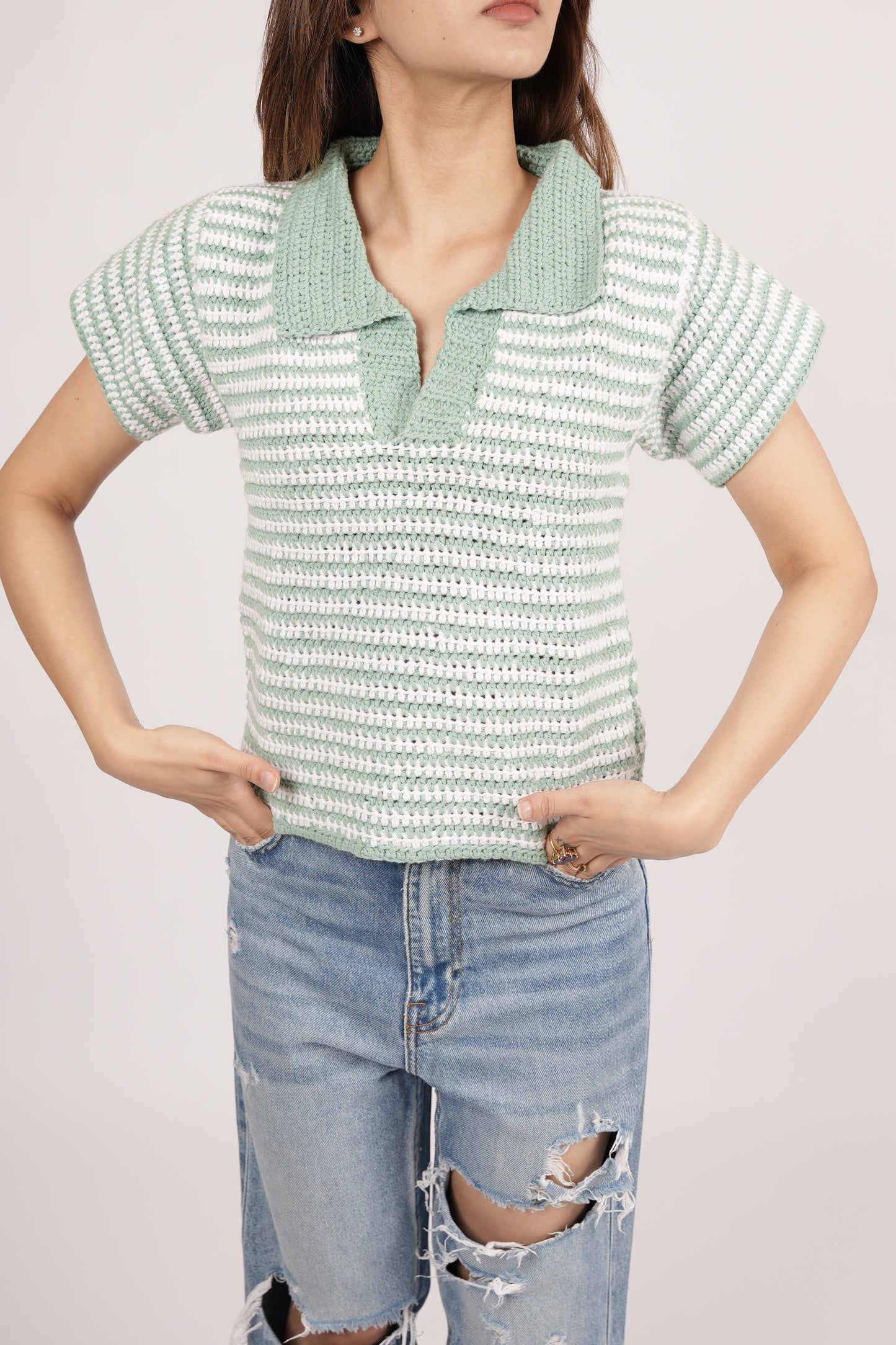 Stripes Polo Top