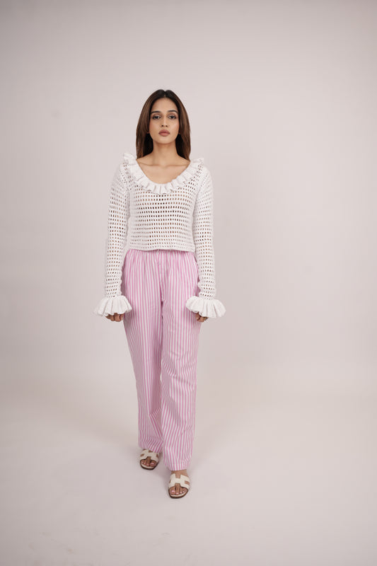 Palm Ruffle Top