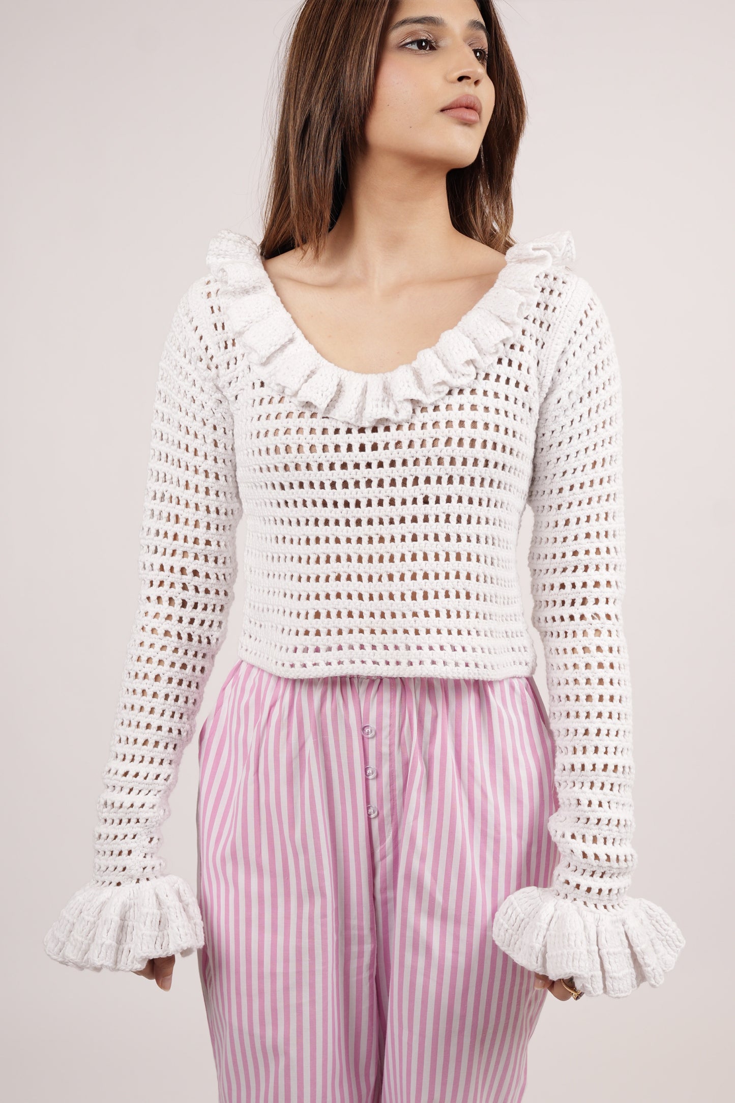 Palm Ruffle Top