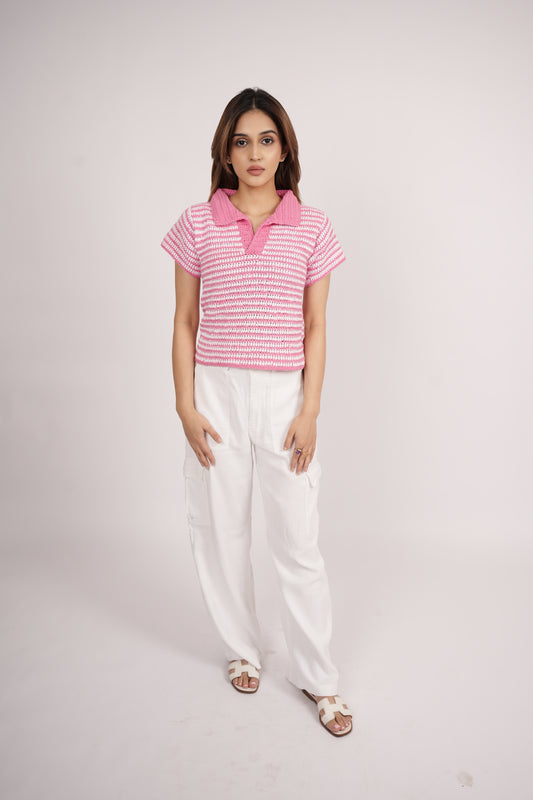 Stripes Polo Top